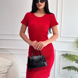 bisiklet yaka kaşkorse elbise